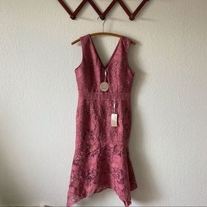 NWT Two sisters dusty pink lace mermaid midi dress